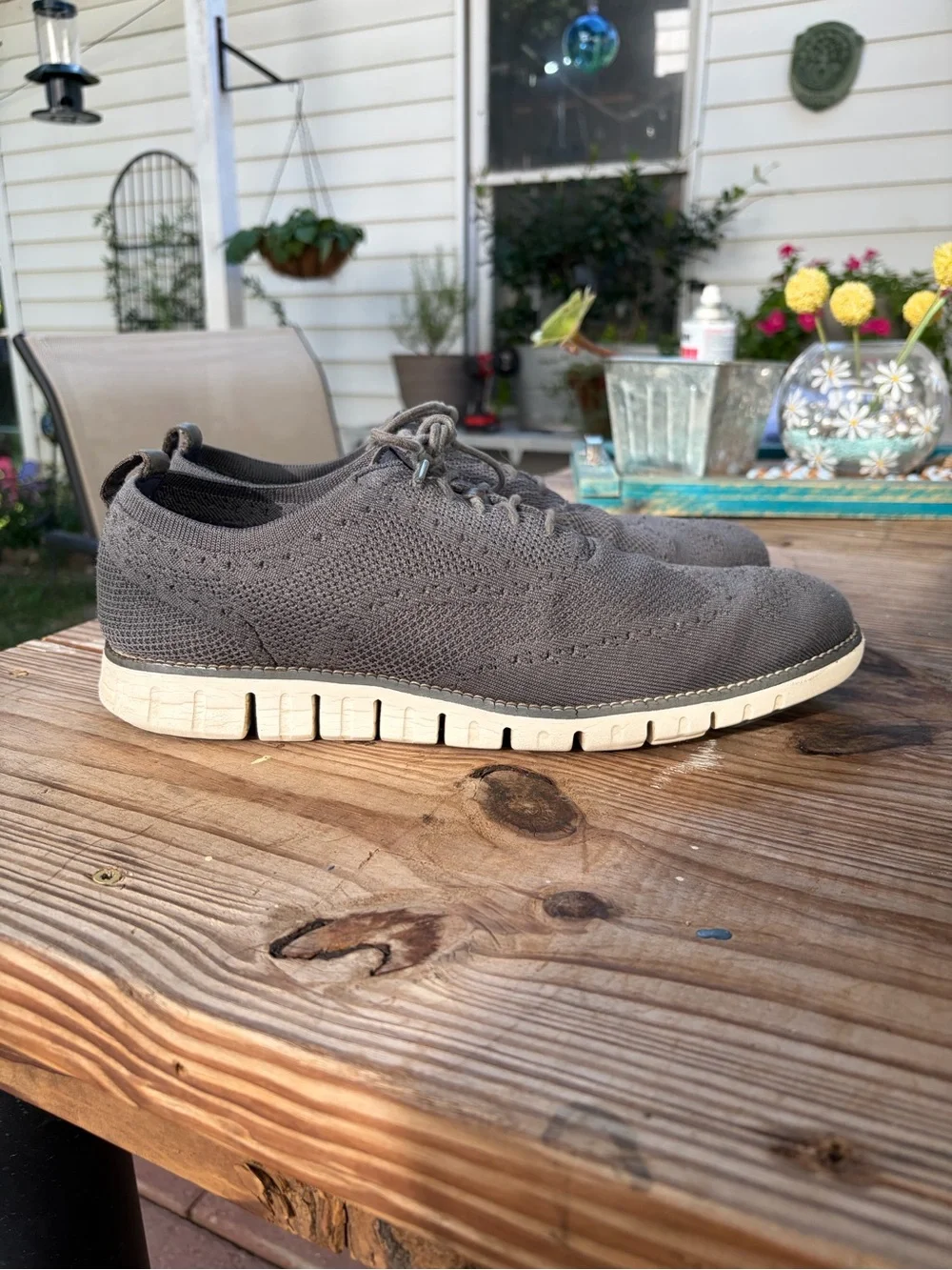 Cole Haan Zerogrand Stitchlite Wingtip Oxford Men’s 10.5 M Gray Knit Shoes